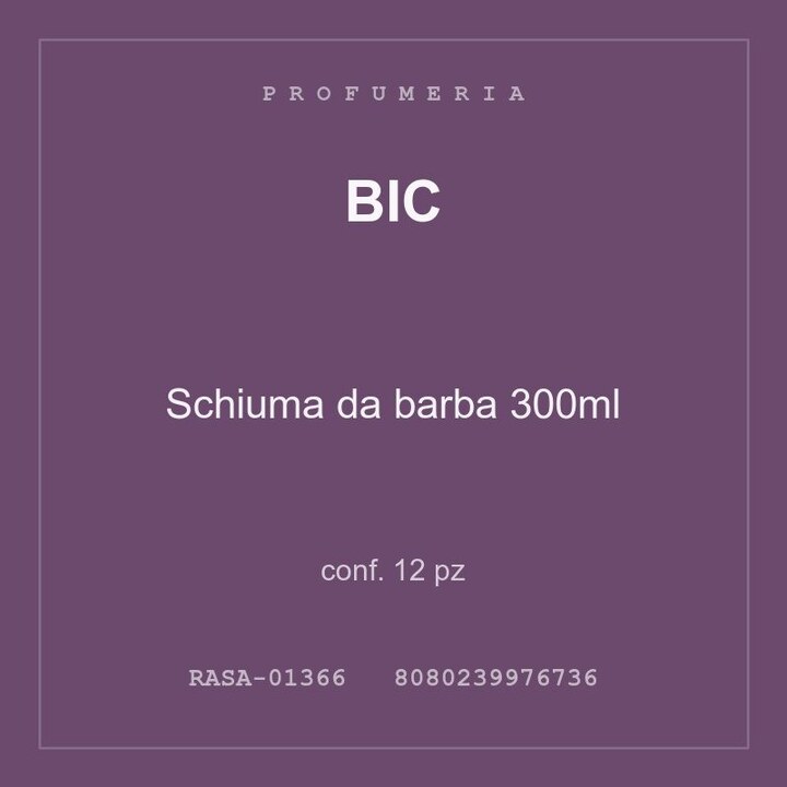 BIC Schiuma da barba 300ml — conf. 12 pz