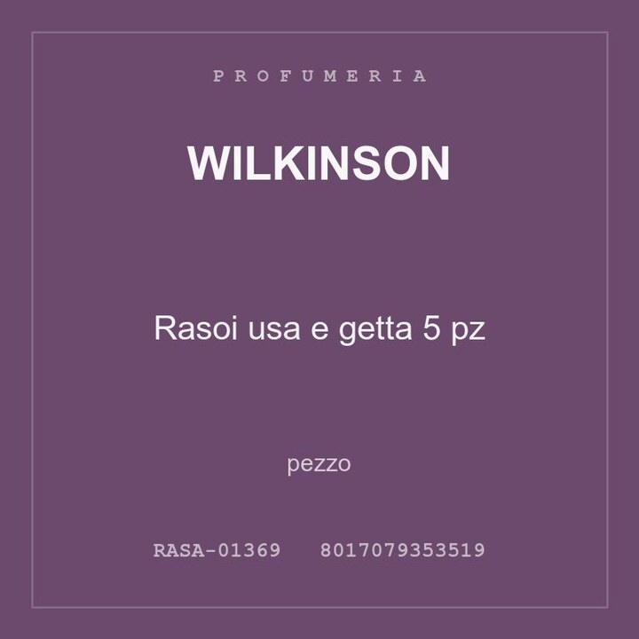 Wilkinson Rasoi usa e getta 5 pz — conf. 3 pz