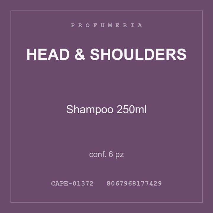Head & Shoulders Shampoo 250ml — conf. 6 pz