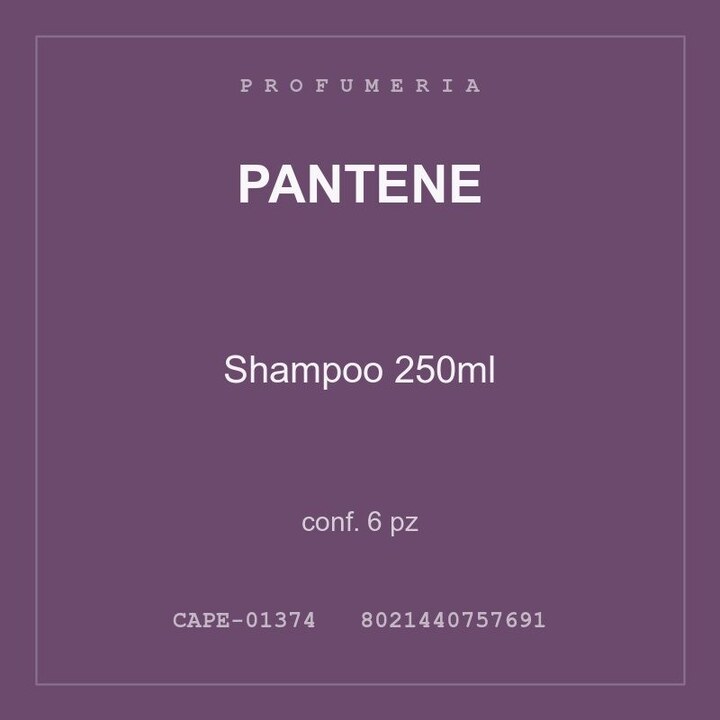 Pantene Shampoo 250ml — conf. 6 pz