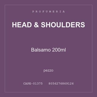 Head & Shoulders Balsamo 200ml — pezzo