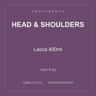 Head & Shoulders Lacca 400ml — conf. 6 pz