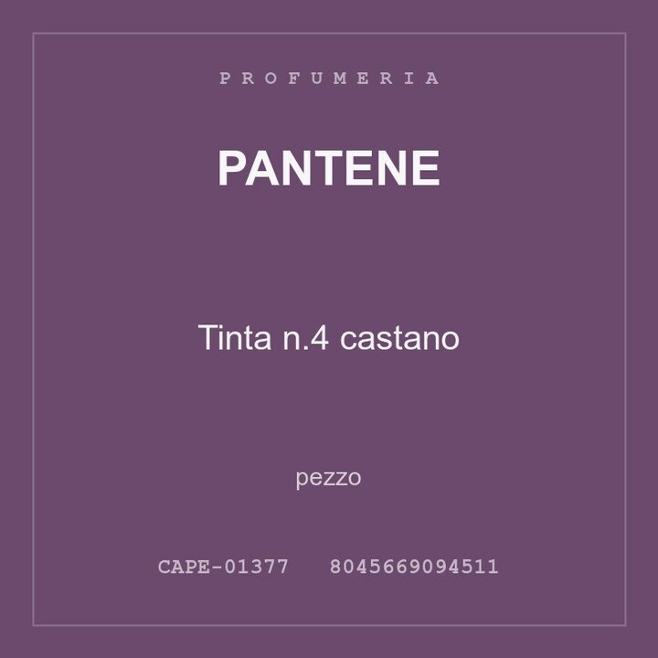 Pantene Tinta n.4 castano — pezzo