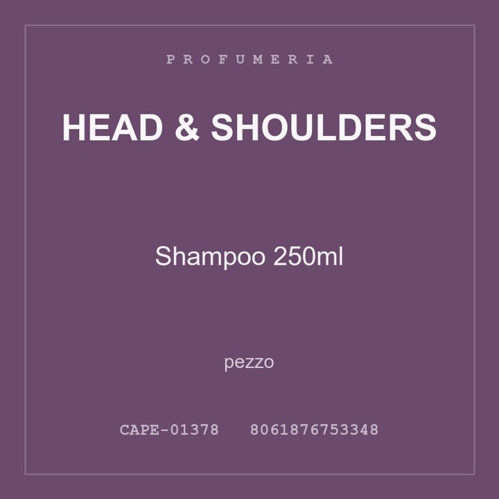 Head & Shoulders Shampoo 250ml — pezzo