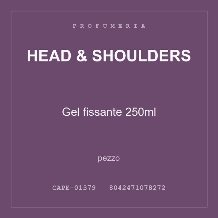 Head & Shoulders Gel fissante 250ml — pezzo