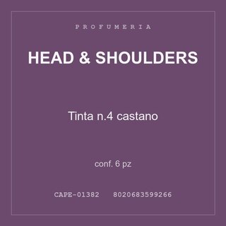 Head & Shoulders Tinta n.4 castano — conf. 6 pz