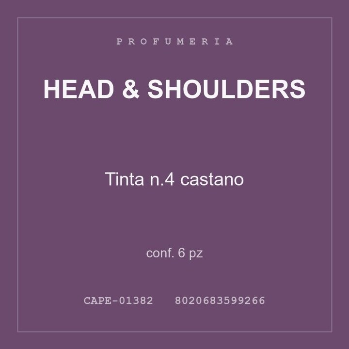 Head & Shoulders Tinta n.4 castano — conf. 6 pz