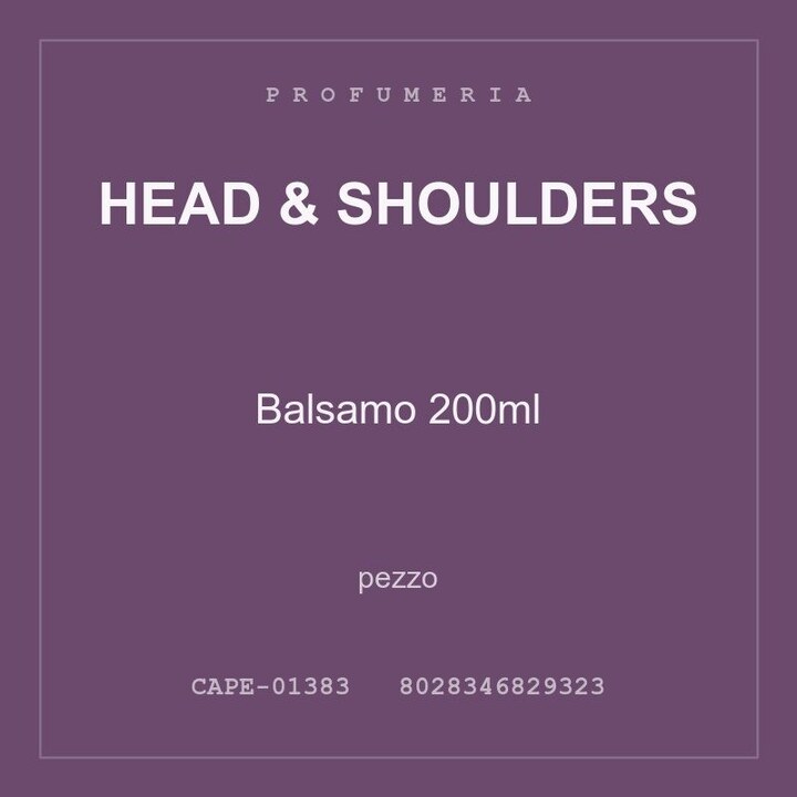 Head & Shoulders Balsamo 200ml — conf. 2 pz