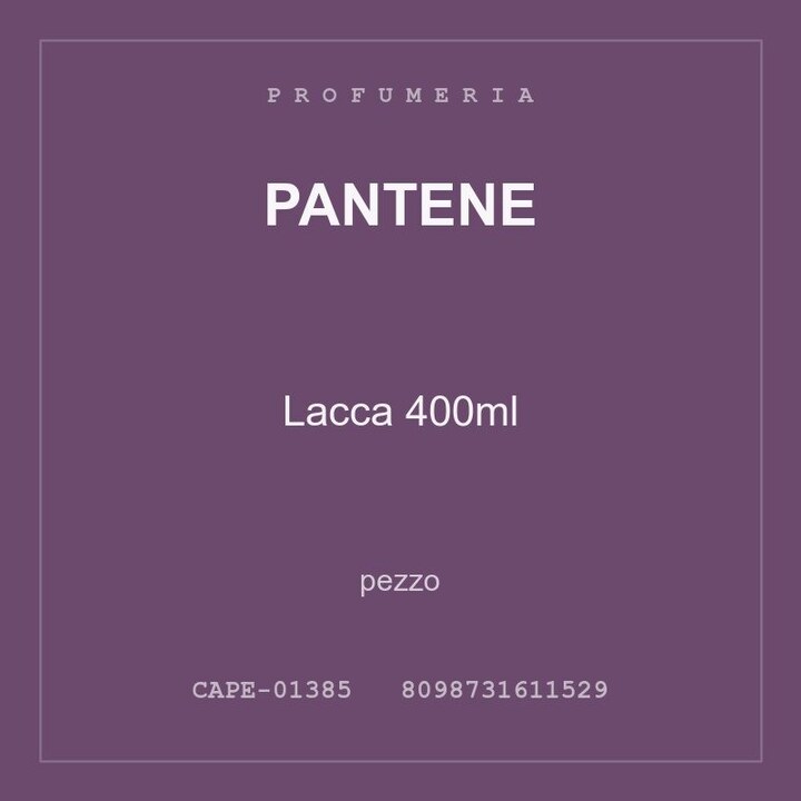Pantene Lacca 400ml — pezzo