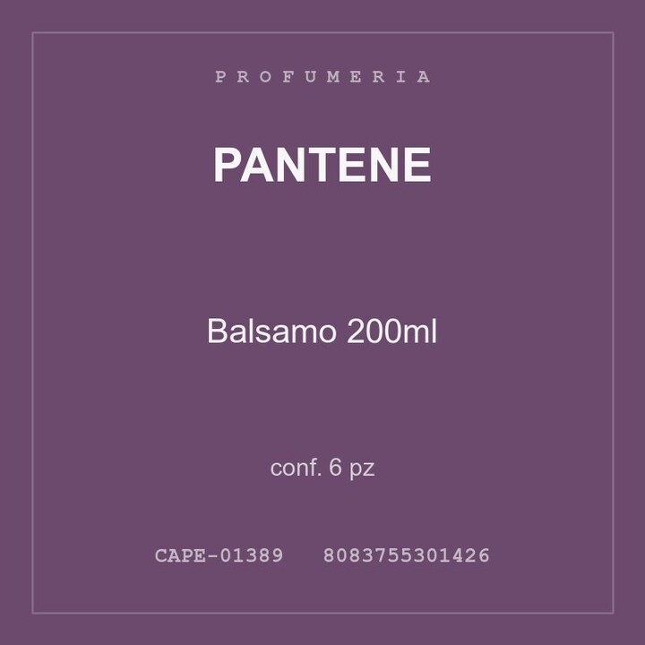 Pantene Balsamo 200ml — conf. 6 pz