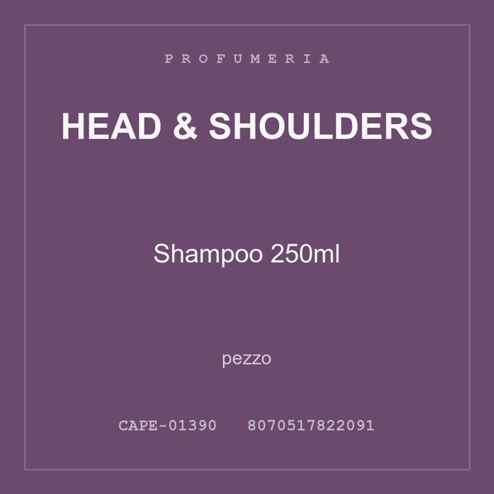 Head & Shoulders Shampoo 250ml — conf. 2 pz