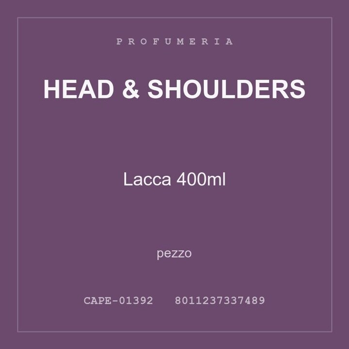 Head & Shoulders Lacca 400ml — pezzo
