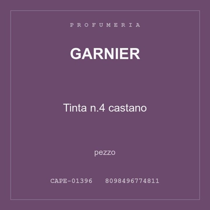 Garnier Tinta n.4 castano — pezzo
