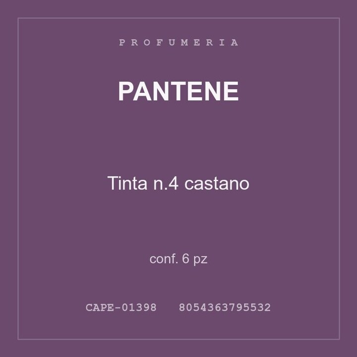 Pantene Tinta n.4 castano — conf. 6 pz
