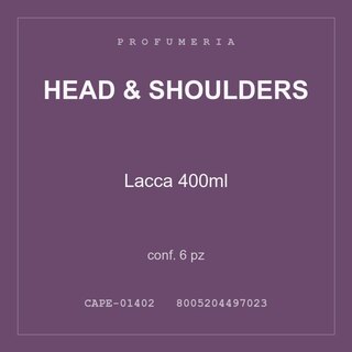 Head & Shoulders Lacca 400ml — conf. 3 pz