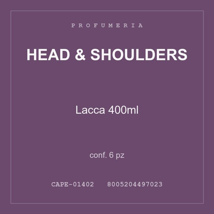 Head & Shoulders Lacca 400ml — conf. 3 pz