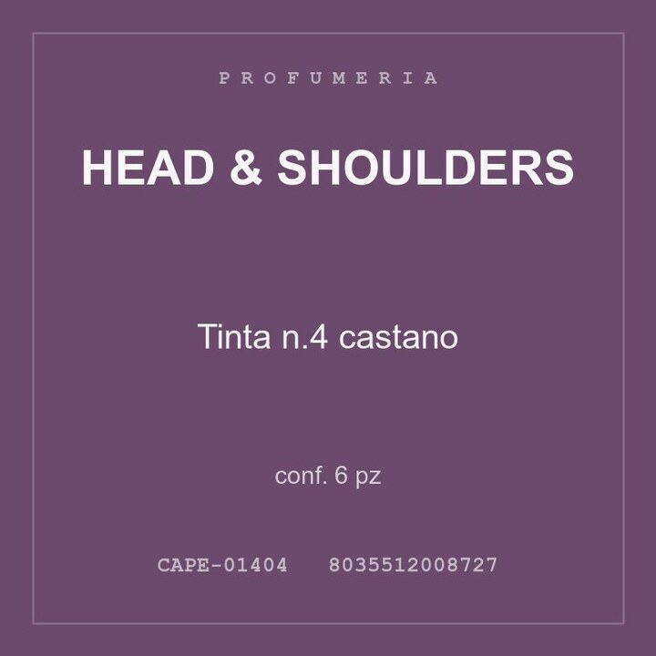 Head & Shoulders Tinta n.4 castano — conf. 3 pz