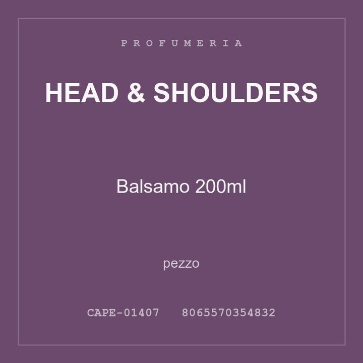 Head & Shoulders Balsamo 200ml — conf. 3 pz