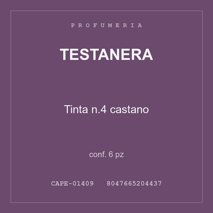 Testanera Tinta n.4 castano — conf. 6 pz