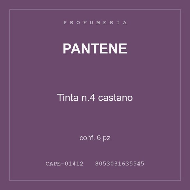 Pantene Tinta n.4 castano — conf. 3 pz