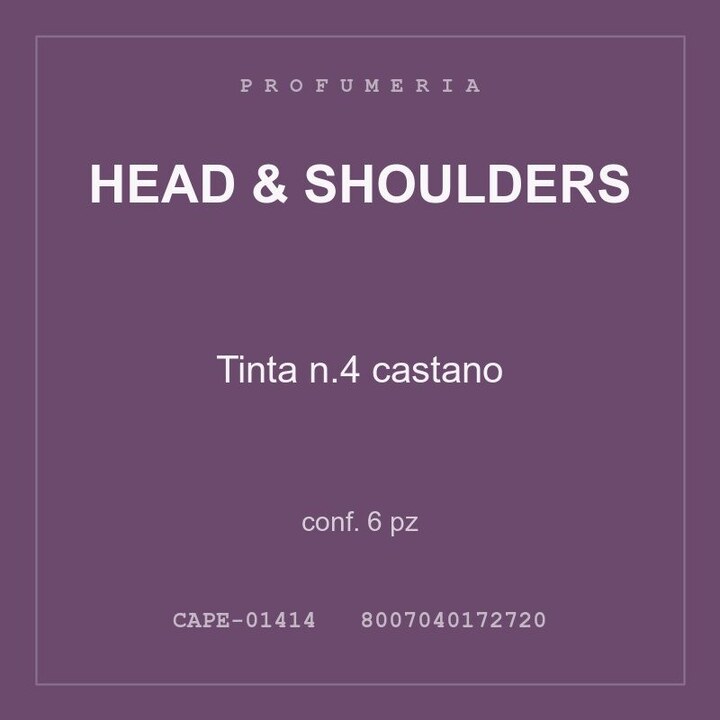 Head & Shoulders Tinta n.4 castano — conf. 12 pz