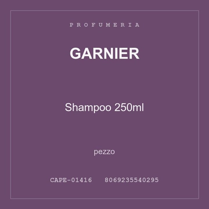 Garnier Shampoo 250ml — pezzo