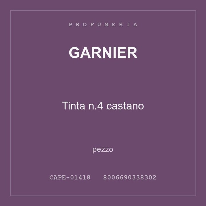 Garnier Tinta n.4 castano — conf. 2 pz