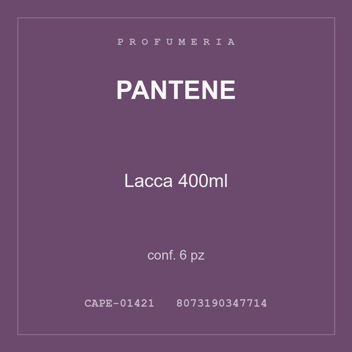 Pantene Lacca 400ml — conf. 6 pz