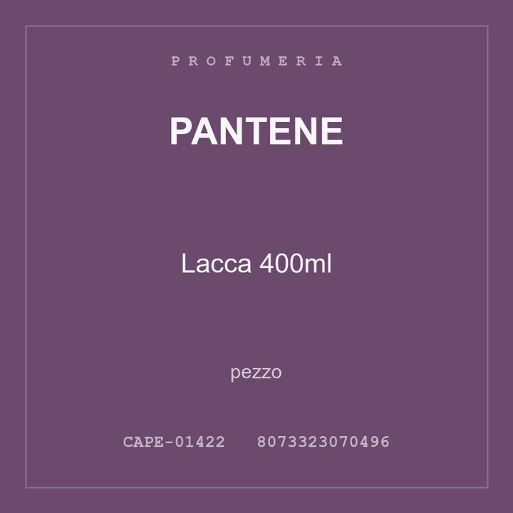 Pantene Lacca 400ml — conf. 4 pz