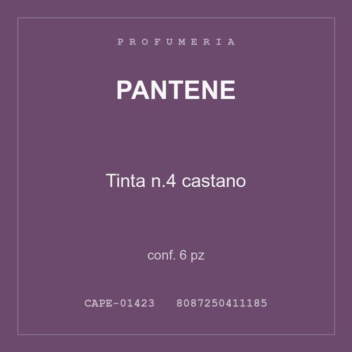 Pantene Tinta n.4 castano — conf. 12 pz
