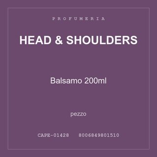 Head & Shoulders Balsamo 200ml — conf. 4 pz
