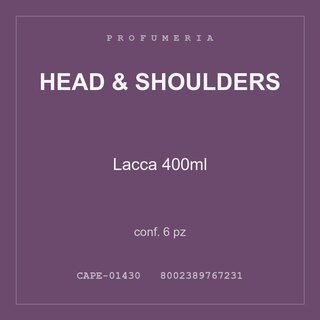 Head & Shoulders Lacca 400ml — conf. 12 pz