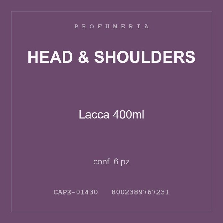 Head & Shoulders Lacca 400ml — conf. 12 pz
