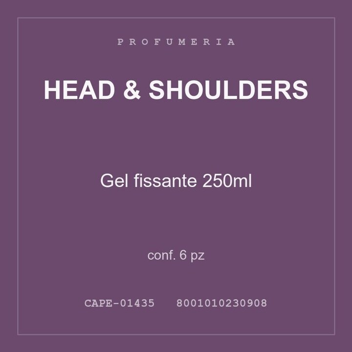 Head & Shoulders Gel fissante 250ml — conf. 6 pz