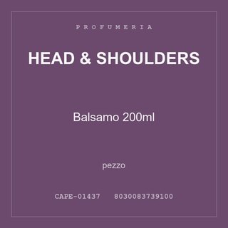 Head & Shoulders Balsamo 200ml — conf. 6 pz