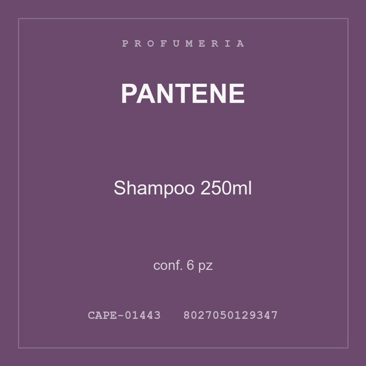 Pantene Shampoo 250ml — conf. 1 pz