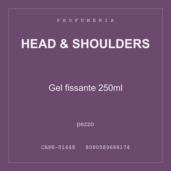 Head & Shoulders Gel fissante 250ml — conf. 2 pz