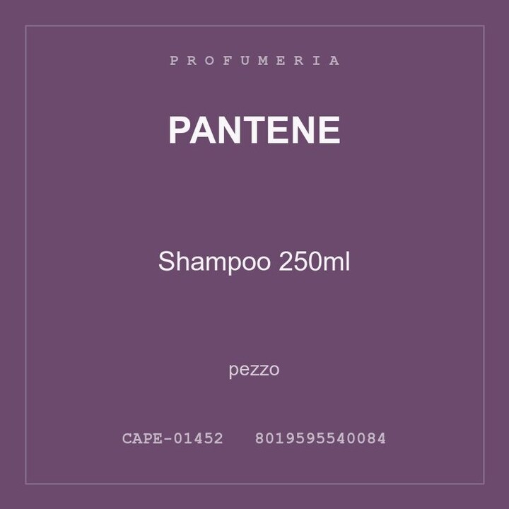 Pantene Shampoo 250ml — conf. 8 pz