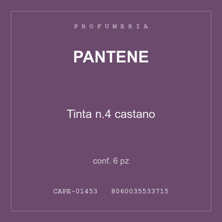 Pantene Tinta n.4 castano — conf. 15 pz