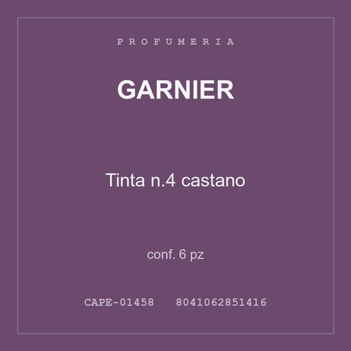 Garnier Tinta n.4 castano — conf. 12 pz