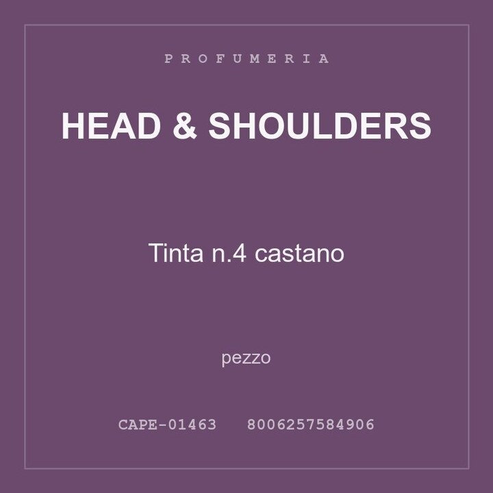 Head & Shoulders Tinta n.4 castano — pezzo