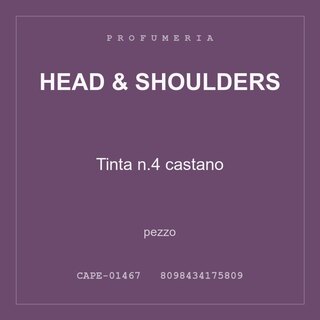 Head & Shoulders Tinta n.4 castano — conf. 2 pz