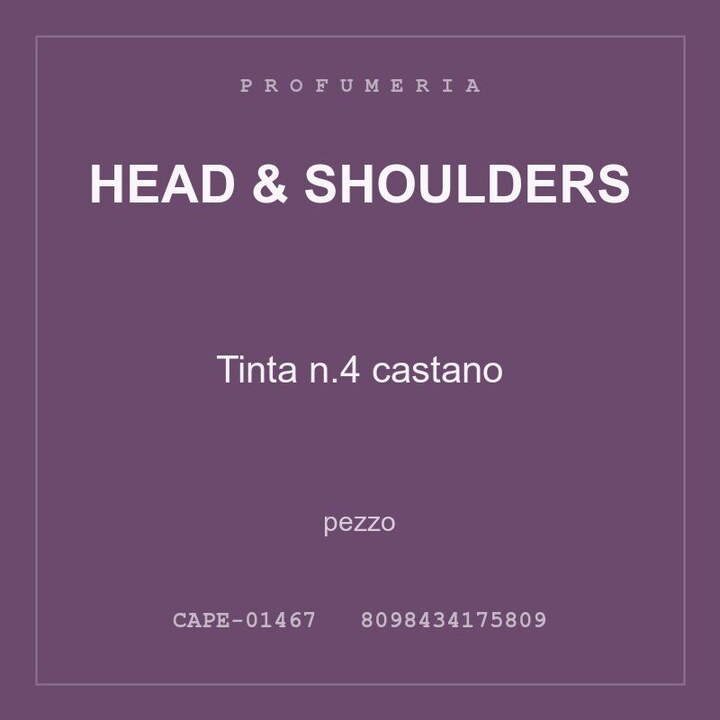 Head & Shoulders Tinta n.4 castano — conf. 2 pz