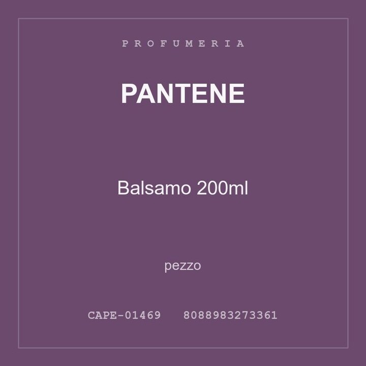 Pantene Balsamo 200ml — pezzo