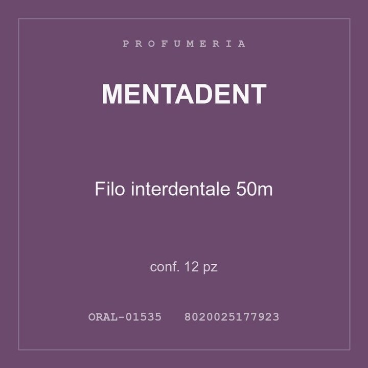 Mentadent Filo interdentale 50m — conf. 25 pz