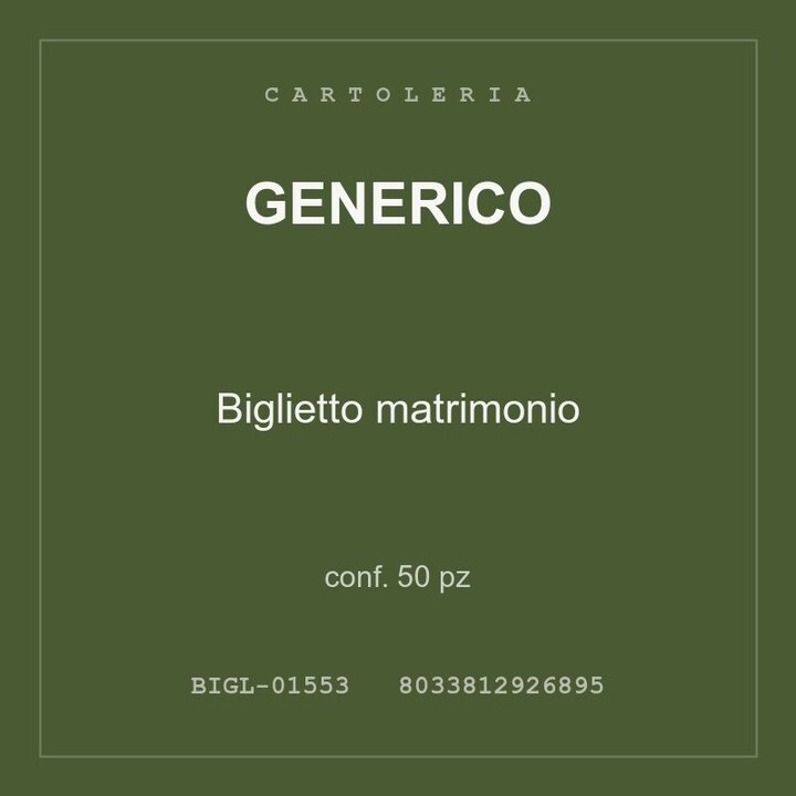 Generico Biglietto matrimonio — conf. 50 pz