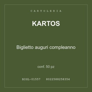 Kartos Biglietto auguri compleanno — conf. 50 pz