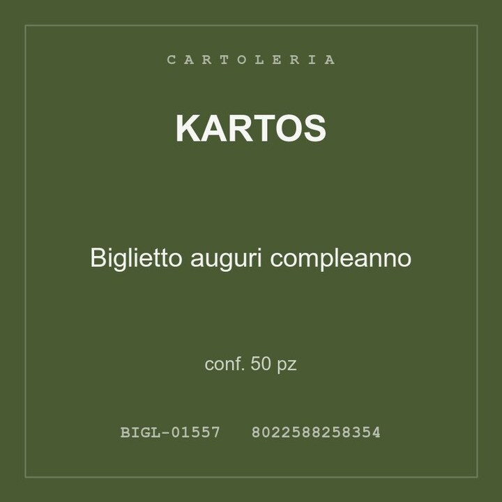 Kartos Biglietto auguri compleanno — conf. 50 pz