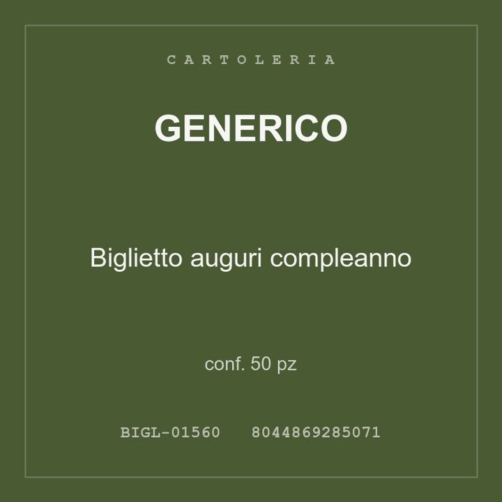 Generico Biglietto auguri compleanno — conf. 50 pz
