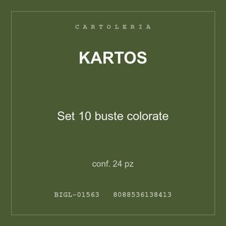 Kartos Set 10 buste colorate — conf. 24 pz